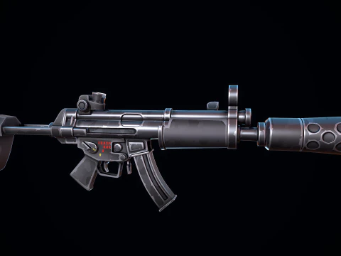Stylized HK MP5 3D Model