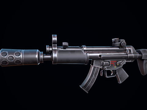 Gestileerde HK MP5 3D Model