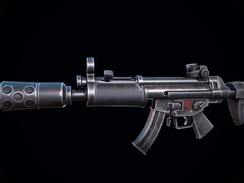 Stylized HK MP5 3D Model