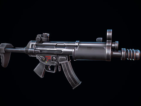 Stylized HK MP5 3D Model