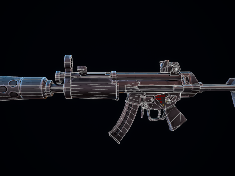 Gestileerde HK MP5 3D Model