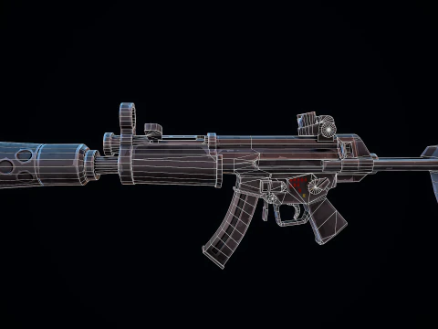 Stylized HK MP5 3D Model