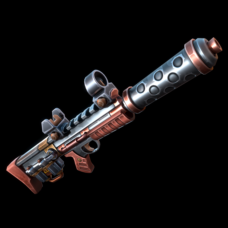 Stilisiertes Science-Fiction-Gewehr 3D Modell .c4d .max .obj .3ds .fbx .stl .blend