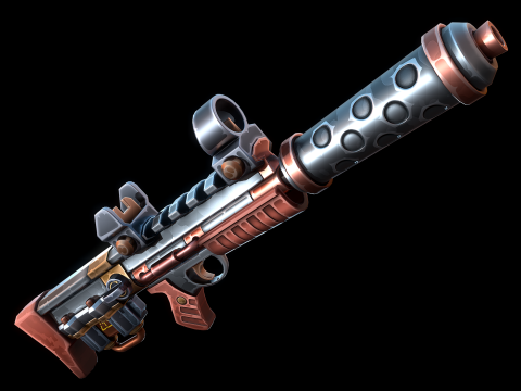 Stylizowany karabin science-fiction Model 3D