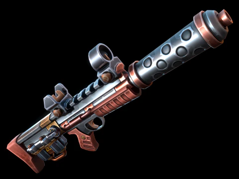 Fusil de science-fiction stylis&eacute; Modèle 3D