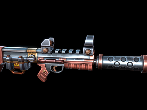 Stilisiertes Science-Fiction-Gewehr 3D Modell