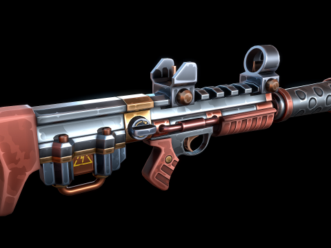 Stilisiertes Science-Fiction-Gewehr 3D Modell