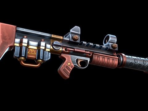 Stilisiertes Science-Fiction-Gewehr 3D Modell