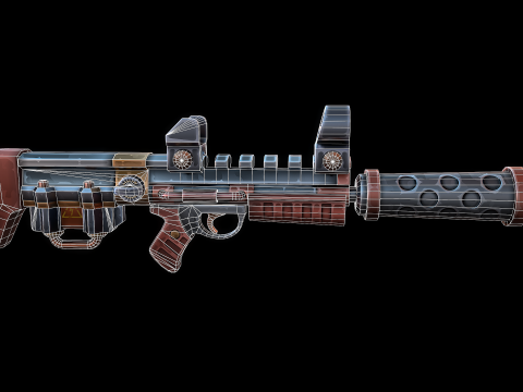 Stilisiertes Science-Fiction-Gewehr 3D Modell