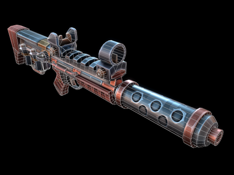 Stilisiertes Science-Fiction-Gewehr 3D Modell