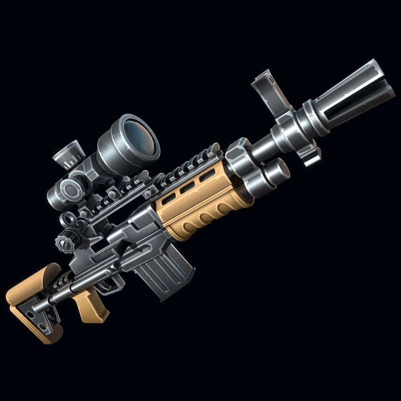 Stylizowany karabin M14 Model 3D .c4d .max .obj .3ds .fbx .stl .blend 