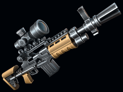 Stylizowany karabin M14 Model 3D