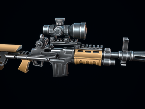 Stylizowany karabin M14 Model 3D