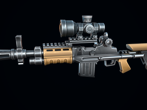 Stylizowany karabin M14 Model 3D