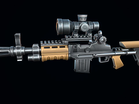 Fucile M14 stilizzato Modello 3D