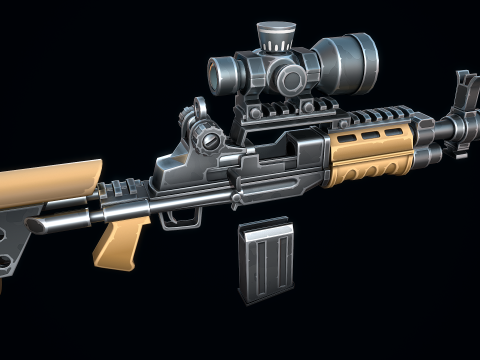 Stylizowany karabin M14 Model 3D