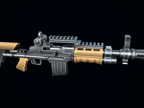 Stylizowany karabin M14 Model 3D