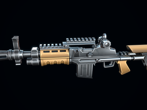 Stylizowany karabin M14 Model 3D