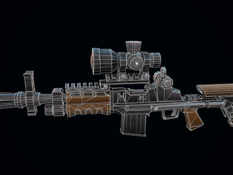 Fucile M14 stilizzato Modello 3D