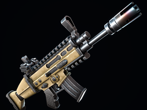 Stylizowany FN SCAR Model 3D