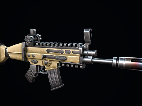 Stylizowany FN SCAR Model 3D