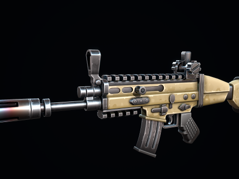 Stylizowany FN SCAR Model 3D