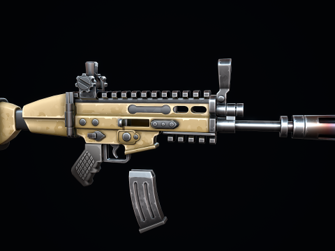 Stylizowany FN SCAR Model 3D