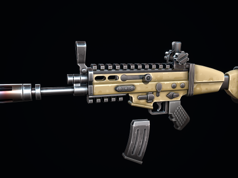 Stylizowany FN SCAR Model 3D