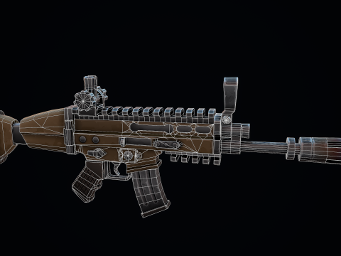 Stylizowany FN SCAR Model 3D
