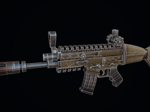 Stylizowany FN SCAR Model 3D