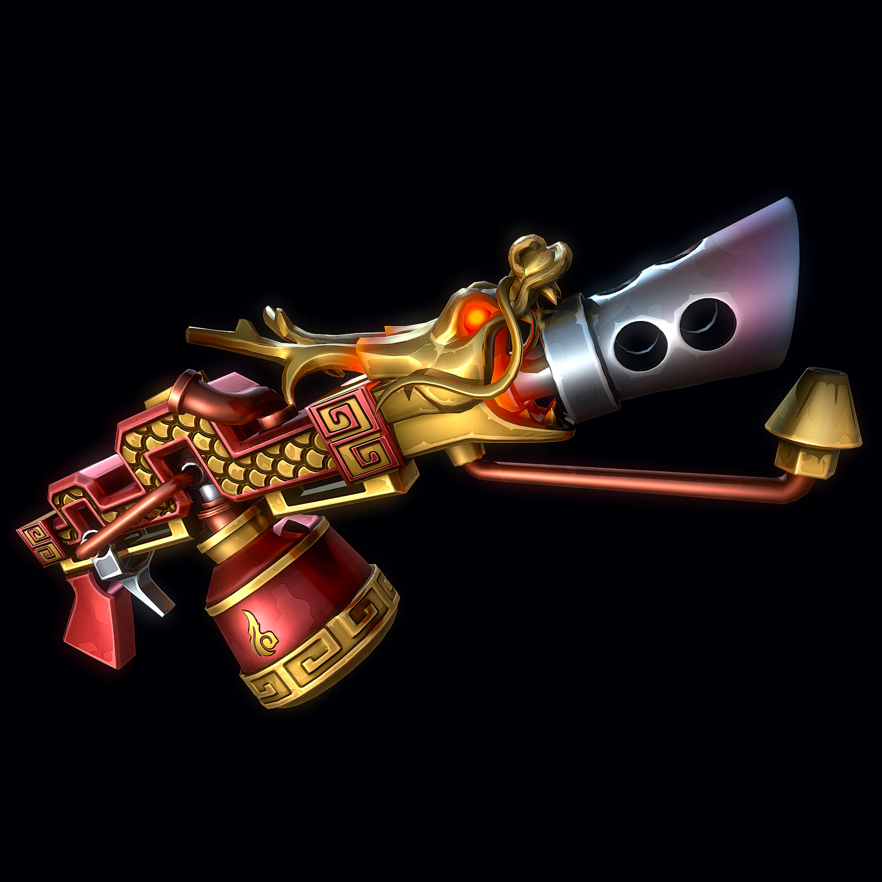 Stylized Dragon Flamethrower 3D Model .c4d .max .obj .3ds .fbx .stl .blend 