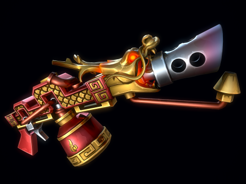 Stylizowany Smoczy Miotacz Płomieni Model 3D