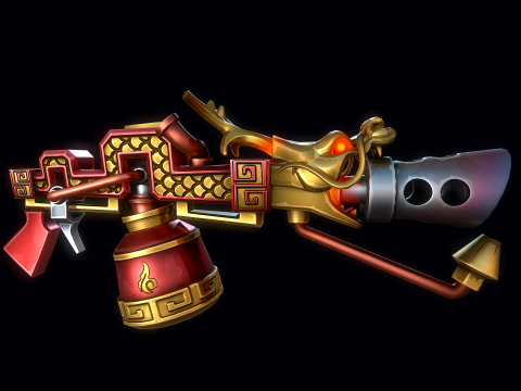 Stylizowany Smoczy Miotacz Płomieni Model 3D