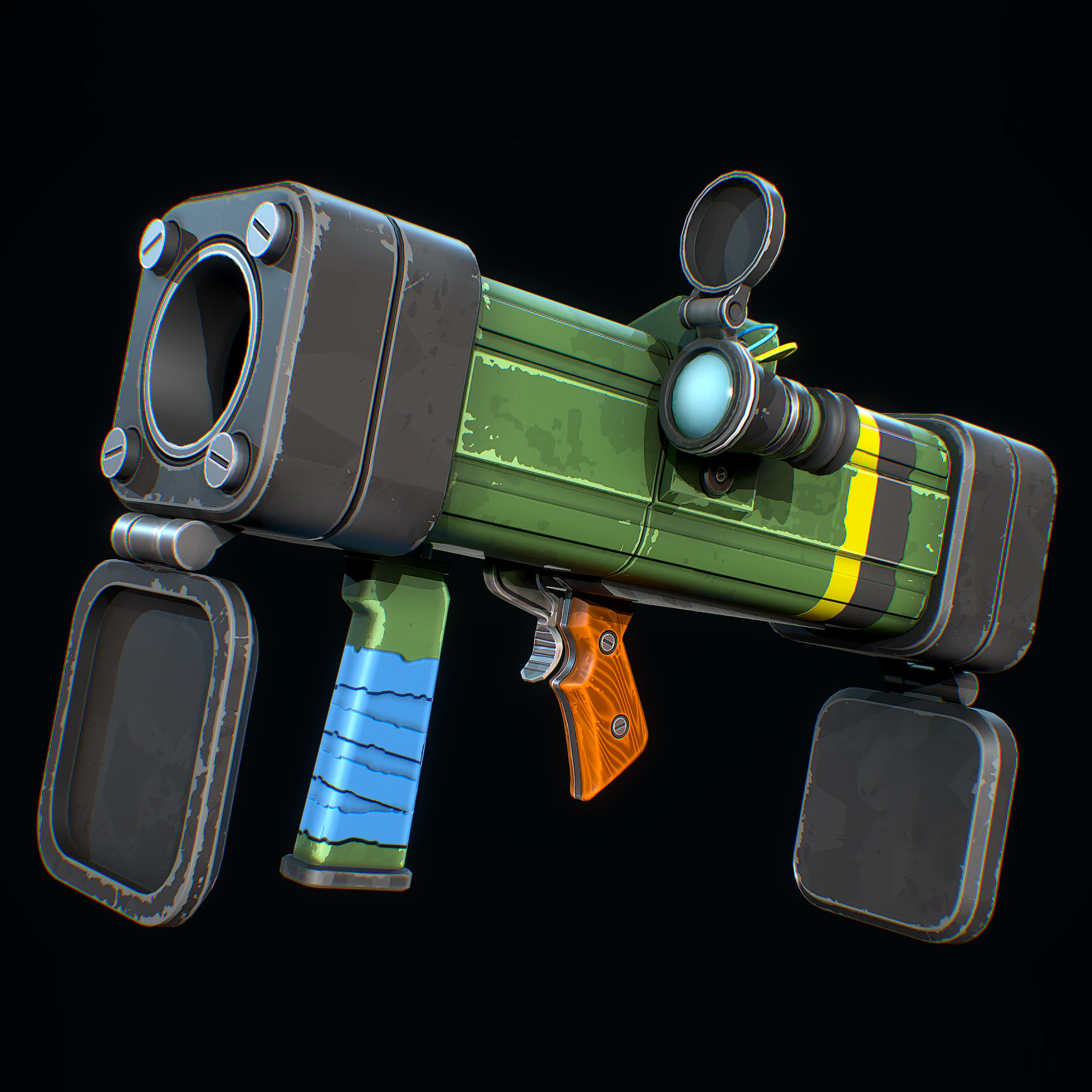 Stylized Rocket Launcher 3D Model .c4d .max .obj .3ds .fbx .stl .blend