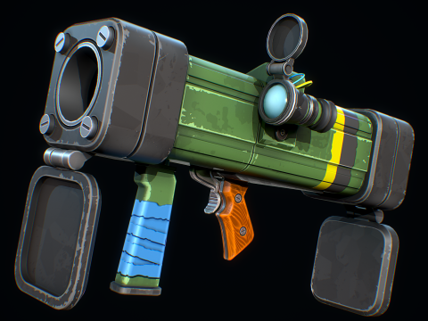 Стилизованная ракетная установка 3D Модель