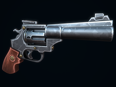 程式化的马格南左轮手枪 3D 模型