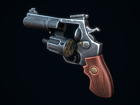 Stilisierter Magnum-Revolver 3D Modell