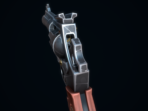 Stilisierter Magnum-Revolver 3D Modell