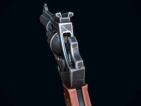 Stylized Magnum Revolver 3D Model