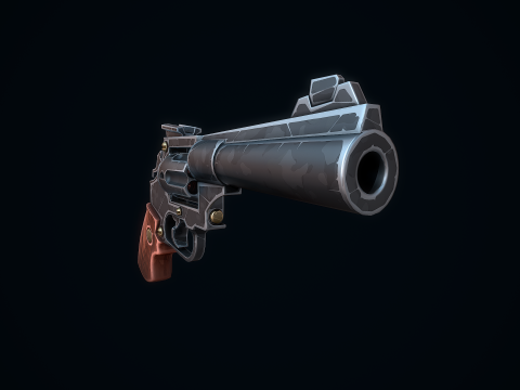 Stilisierter Magnum-Revolver 3D Modell