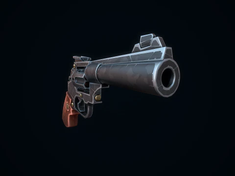 Stylized Magnum Revolver 3D Model