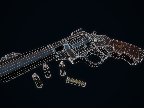 Stilisierter Magnum-Revolver 3D Modell