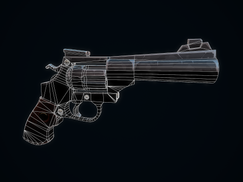 Stilisierter Magnum-Revolver 3D Modell