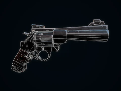 Stylized Magnum Revolver 3D Model