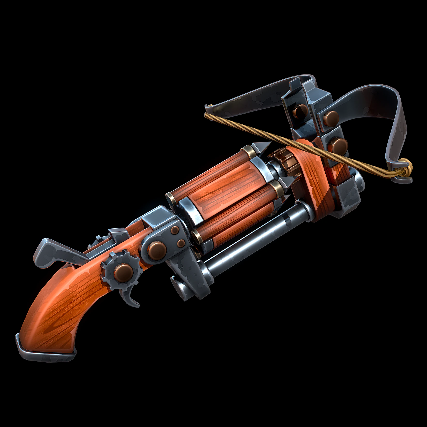 様式化されたドラムクロスボウ 3Dモデル .c4d .max .obj .3ds .fbx .stl .blend 