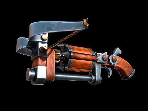 様式化されたドラムクロスボウ 3Dモデル