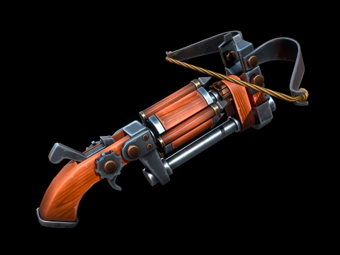 様式化されたドラムクロスボウ 3Dモデル