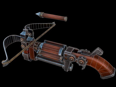 様式化されたドラムクロスボウ 3Dモデル