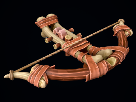 Стилизованный примитивный арбалет 3D Модель