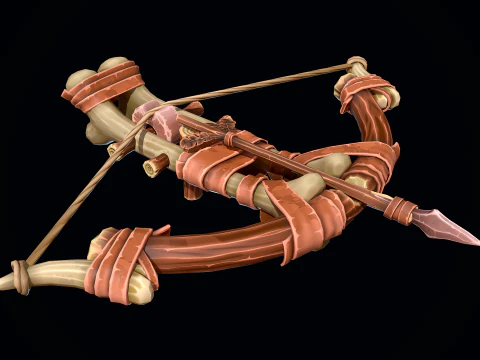 Stylized Primitive Crossbow 3D Model